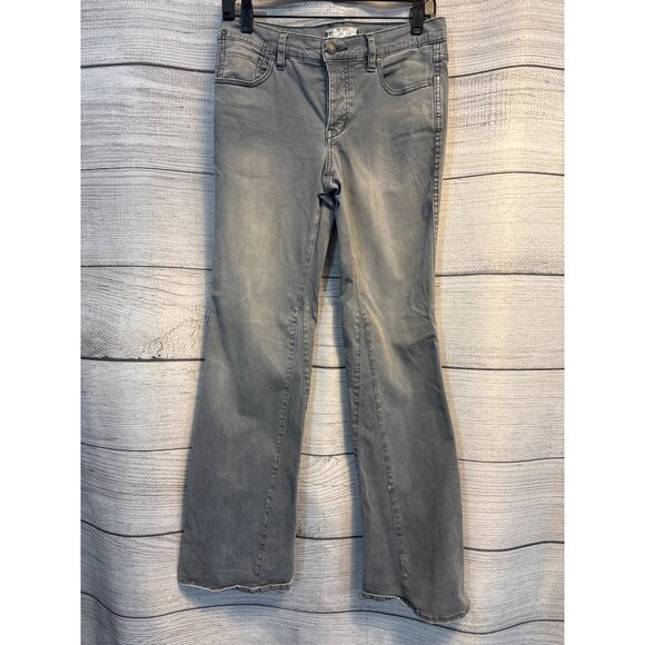 Free People Distressed Gray Flared Denim Jeans Size 27 - Picture 1 of 5